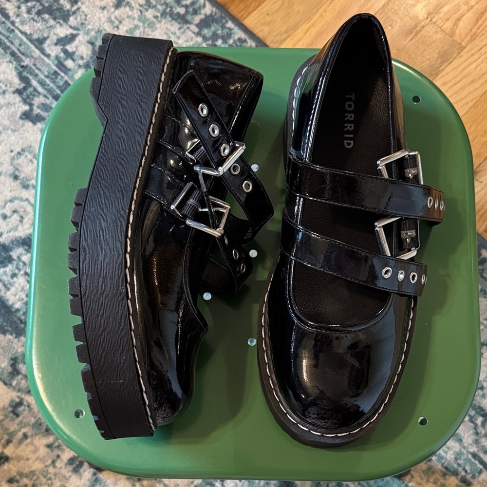 Torrid Black Patent Mary Jane Platform with Double Buckle